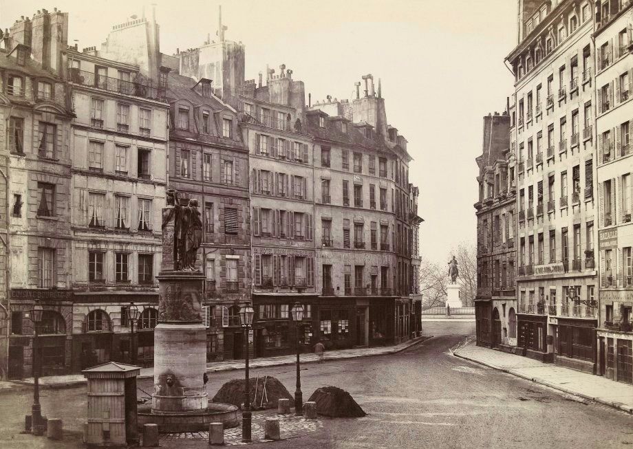 Charles Marville. La place Dauphine, vers le pont Neuf, ca 1865 (BHdV).
