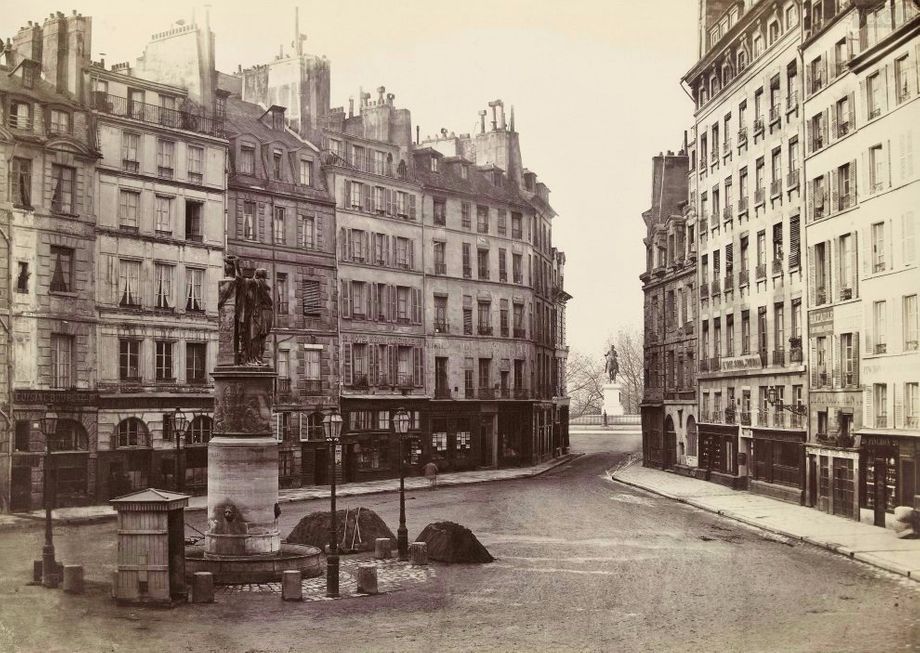 Charles Marville. La place Dauphine, vers le pont Neuf, ca 1865 (BHdV).
