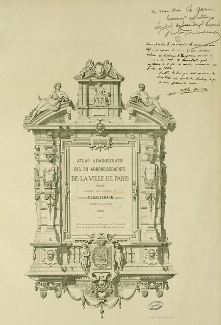 Année 1868. Exemplaire offert par le chef du service du Plan, Eugène Deschamps, à Charles Garnier (BHdV)